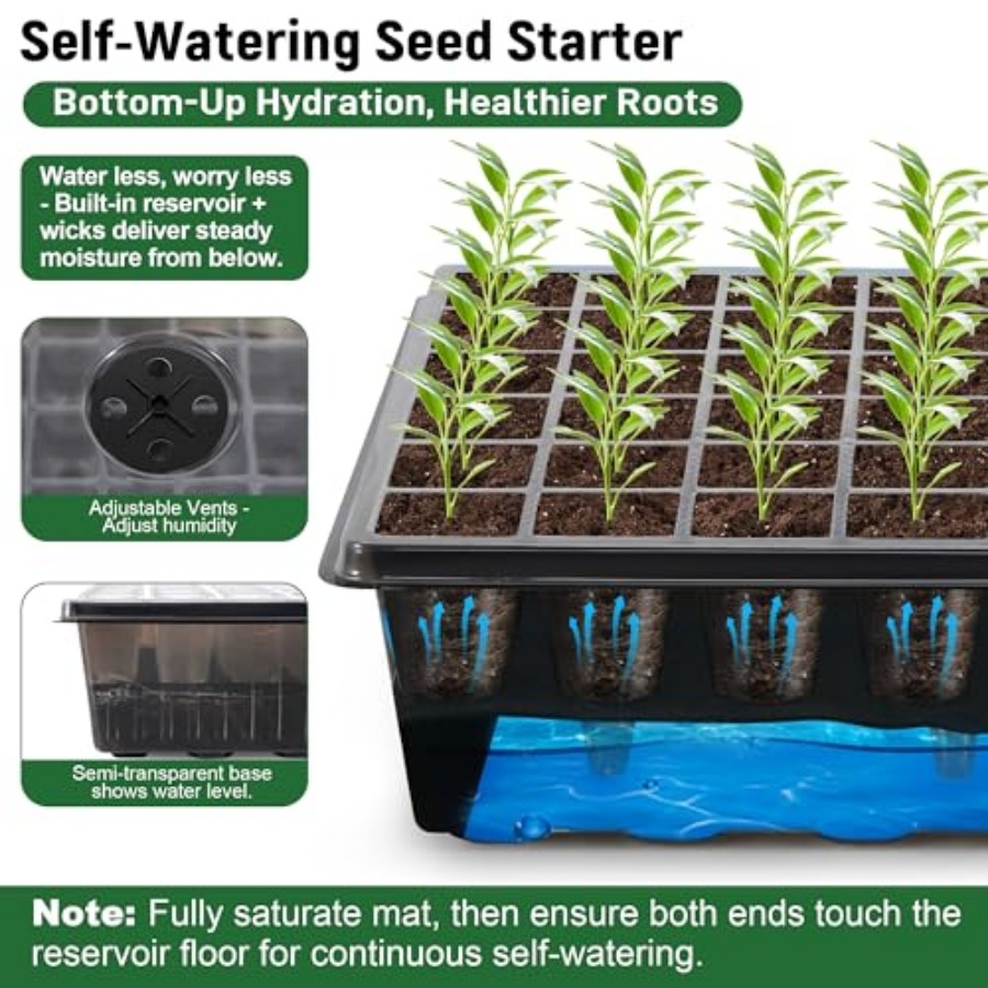 60셀 자가급수 시드 스타터 키트 (성장등 및 열매트  - Seedling Heat Mat 리뷰 및 가격